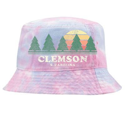 Clemson Sc Vintage Throwback Retro 70s Tie-Dyed Bucket Hat