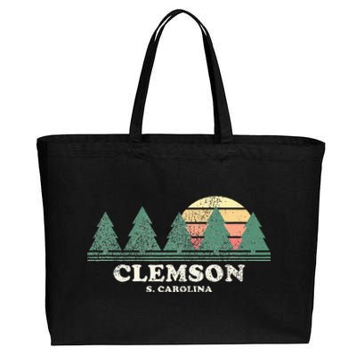 Clemson Sc Vintage Throwback Retro 70s Cotton Canvas Jumbo Tote