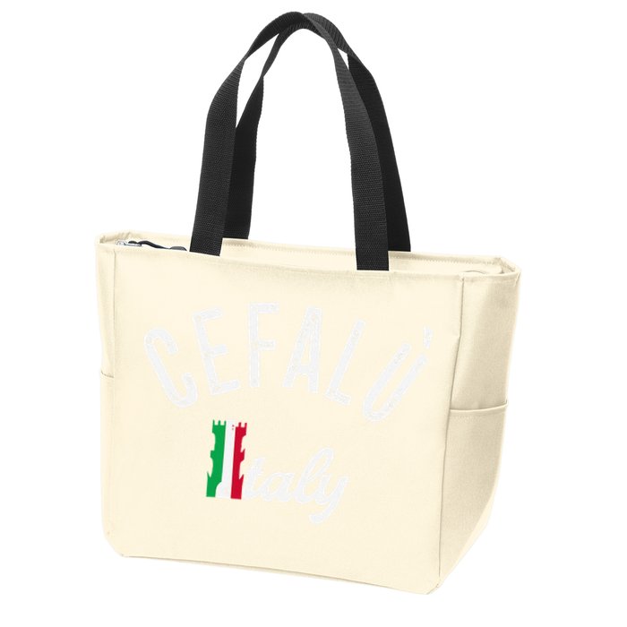 Cefalù Sicily Vacation Souvenir Retro Cefalù Zip Tote Bag