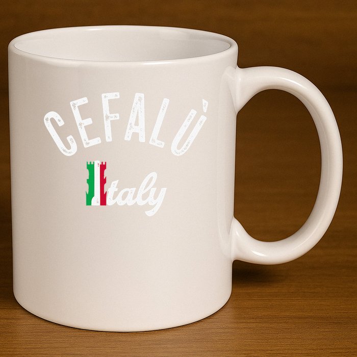Cefalù Sicily Vacation Souvenir Retro Cefalù 11oz C Handle Ceramic Mug
