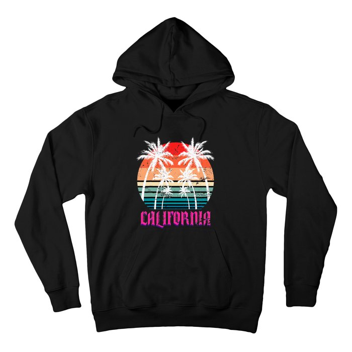 Cali Summer Vacation Palm Trees CA Beach Retro California Hoodie