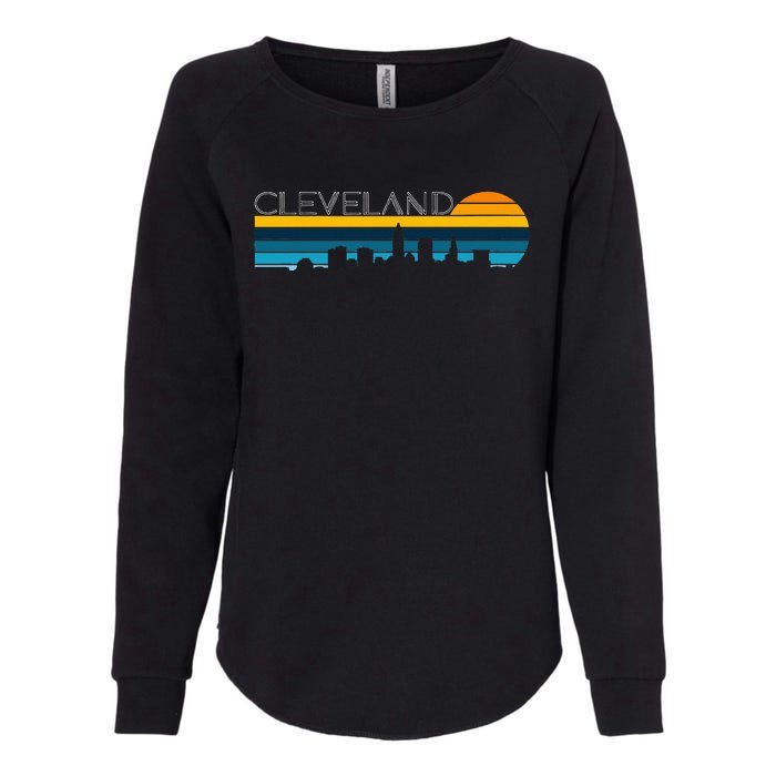 Cleveland Skyline Vintage Retro Sunset Cleveland Cityscape Womens California Wash Sweatshirt