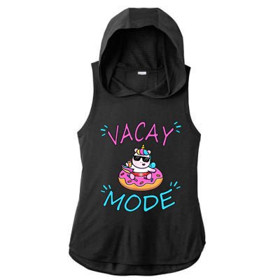 Cute Summer Vacay Mode Beach Mode Unicorn Cruise Ladies PosiCharge Tri-Blend Wicking Draft Hoodie Tank