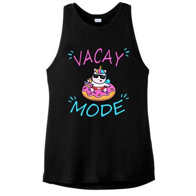 Cute Summer Vacay Mode Beach Mode Unicorn Cruise Ladies PosiCharge Tri-Blend Wicking Tank