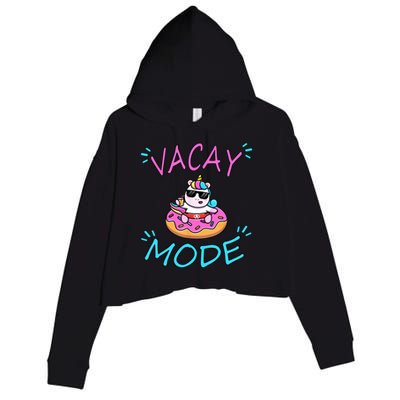 Cute Summer Vacay Mode Beach Mode Unicorn Cruise Crop Fleece Hoodie