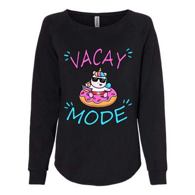 Cute Summer Vacay Mode Beach Mode Unicorn Cruise Womens California Wash Sweatshirt