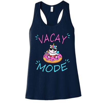 Cute Summer Vacay Mode Beach Mode Unicorn Cruise Women's Racerback Tank