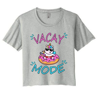 Cute Summer Vacay Mode Beach Mode Unicorn Cruise Women's Crop Top Tee