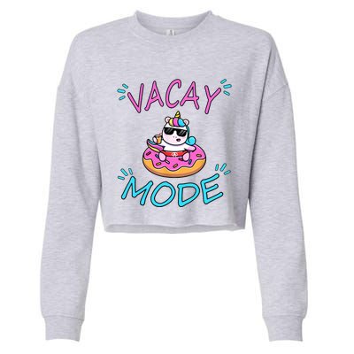 Cute Summer Vacay Mode Beach Mode Unicorn Cruise Cropped Pullover Crew