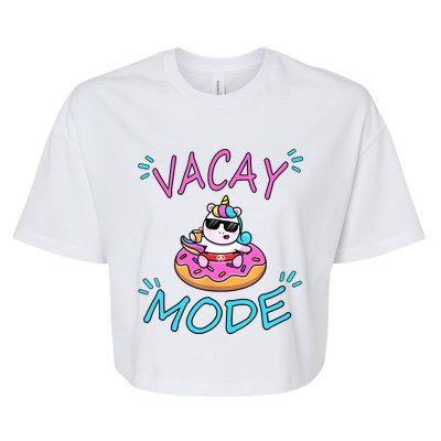 Cute Summer Vacay Mode Beach Mode Unicorn Cruise Bella+Canvas Jersey Crop Tee