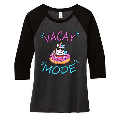 Cute Summer Vacay Mode Beach Mode Unicorn Cruise Women's Tri-Blend 3/4-Sleeve Raglan Shirt