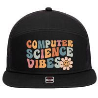 Computer Science Vibes IT Computer Science Teacher Student 7 Panel Mesh Trucker Snapback Hat