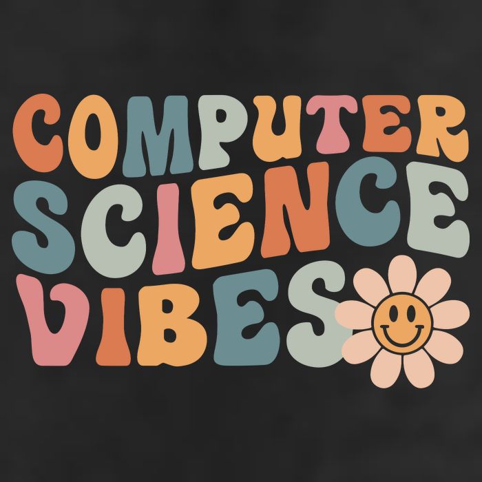 Computer Science Vibes IT Computer Science Teacher Student 7 Panel Mesh Trucker Snapback Hat