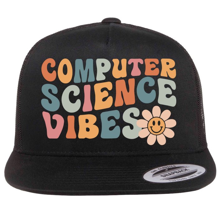 Computer Science Vibes IT Computer Science Teacher Student Flat Bill Trucker Hat