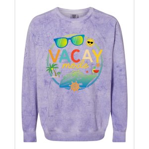 Cruise Ship Vacation Trip Family Matching Vacay Mode Gift Colorblast Crewneck Sweatshirt