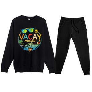 Cruise Ship Vacation Trip Family Matching Vacay Mode Gift Premium Crewneck Sweatsuit Set