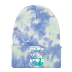 Cruising Ship Vacation This Week I Dont Give A Ship Great Gift Tie Dye 12in Knit Beanie