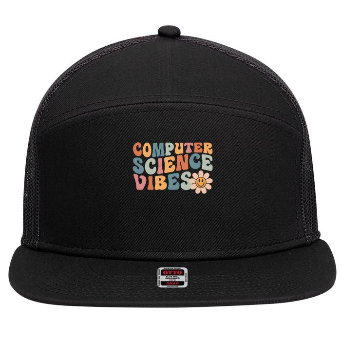 Computer Science Vibes It Computer Science Teacher Student 7 Panel Mesh Trucker Snapback Hat