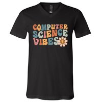 Computer Science Vibes It Computer Science Teacher Student V-Neck T-Shirt