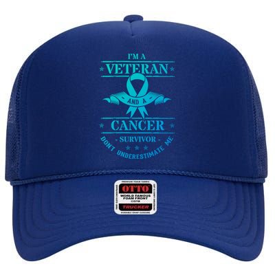 Cancer Survivor Veteran Chemotherapy Warrior Gift High Crown Mesh Back Trucker Hat