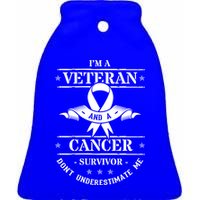 Cancer Survivor Veteran Chemotherapy Warrior Gift Ceramic Bell Ornament