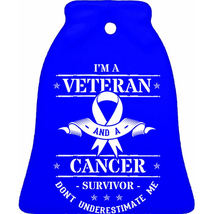 Cancer Survivor Veteran Chemotherapy Warrior Gift Ceramic Bell Ornament