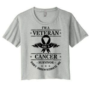 Cancer Survivor Veteran Chemotherapy Warrior Gift Women's Crop Top Tee