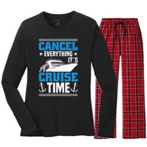 Cruising Ship Vacation Party & Family Cruising Crew Cruise Women's Long Sleeve Flannel Pajama Set 