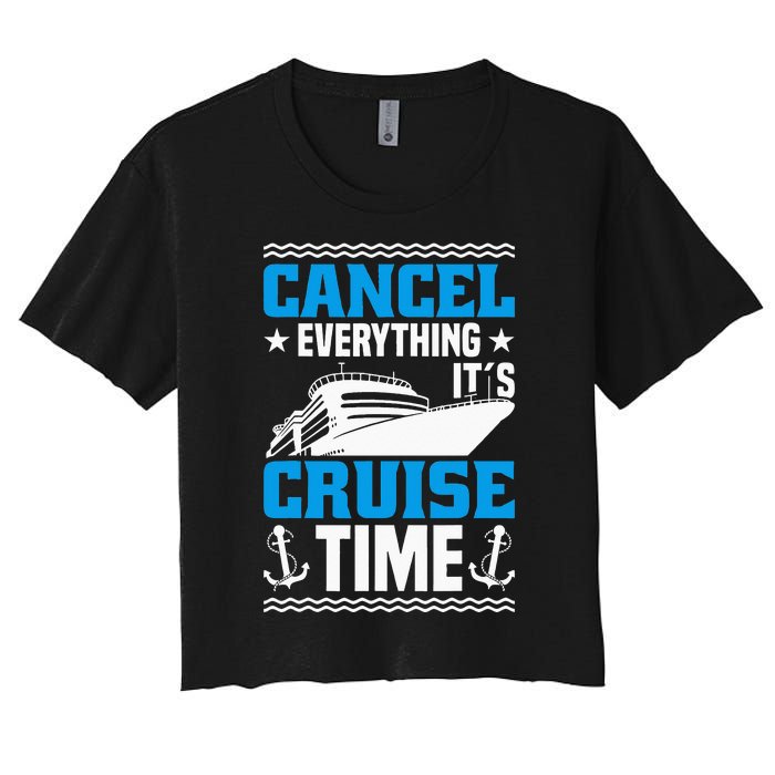 Cruising Ship Vacation Party & Family Cruising Crew Cruise Women's Crop Top Tee