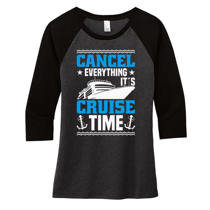 Cruising Ship Vacation Party & Family Cruising Crew Cruise Women's Tri-Blend 3/4-Sleeve Raglan Shirt