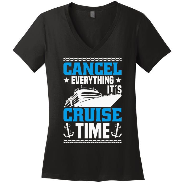 Cruising Ship Vacation Party & Family Cruising Crew Cruise Women's V-Neck T-Shirt