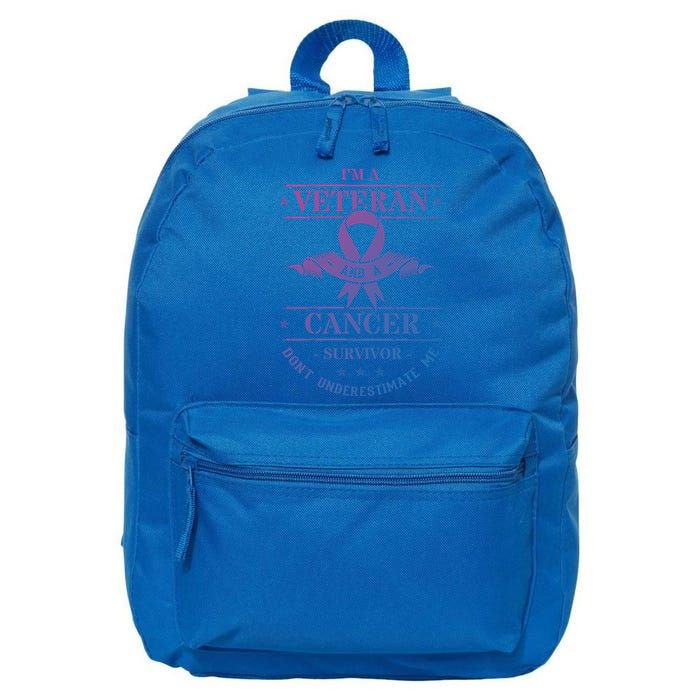 Cancer Survivor Veteran Chemotherapy Warrior Gift 16 in Basic Backpack