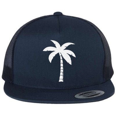 Cool Summer Vacation Beach Palm Tree Flat Bill Trucker Hat