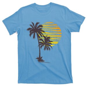 Cool Summer Vacation Sunset Beach Palm Tree T-Shirt