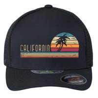 Cali Summer Vacation Ca Palm Trees Usa Retro California Flexfit Unipanel Trucker Cap