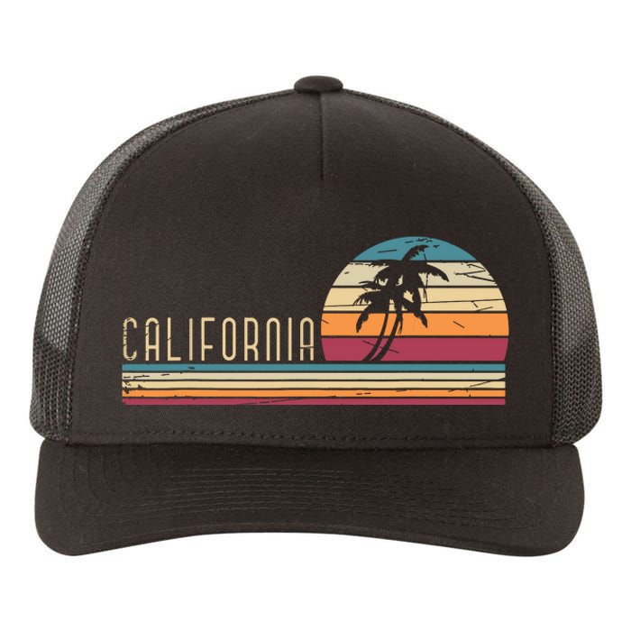 Cali Summer Vacation Ca Palm Trees Usa Retro California Yupoong Adult 5-Panel Trucker Hat