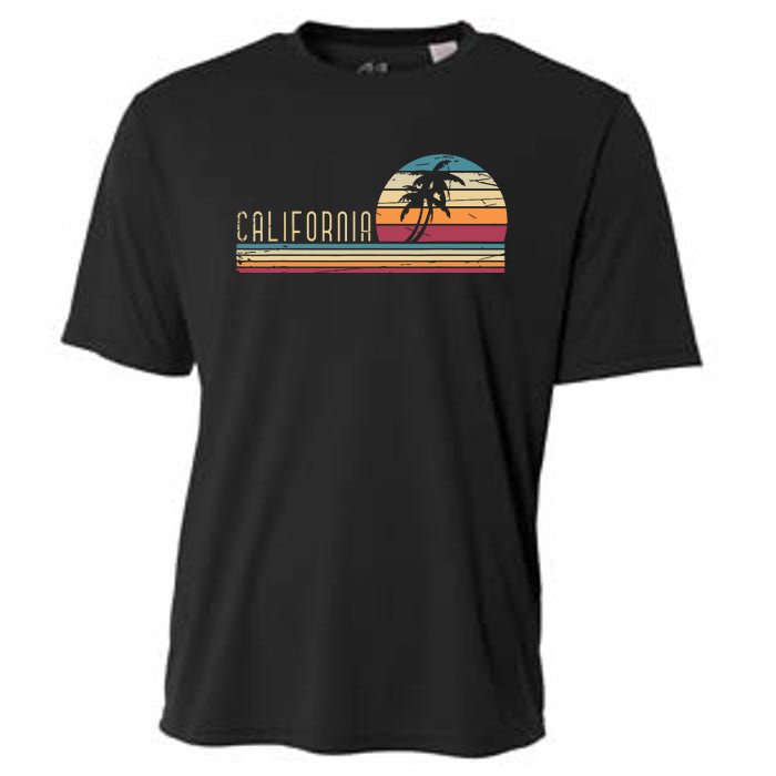 Cali Summer Vacation Ca Palm Trees Usa Retro California Cooling Performance Crew T-Shirt