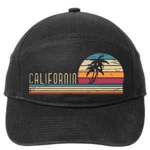 Cali Summer Vacation Ca Palm Trees Usa Retro California 7-Panel Snapback Hat