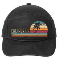 Cali Summer Vacation Ca Palm Trees Usa Retro California 7-Panel Snapback Hat