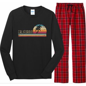 Cali Summer Vacation Ca Palm Trees Usa Retro California Long Sleeve Pajama Set