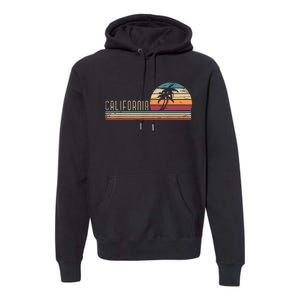 Cali Summer Vacation Ca Palm Trees Usa Retro California Premium Hoodie