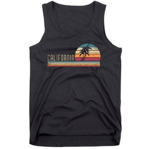 Cali Summer Vacation Ca Palm Trees Usa Retro California Tank Top