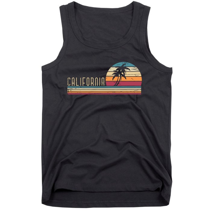 Cali Summer Vacation Ca Palm Trees Usa Retro California Tank Top