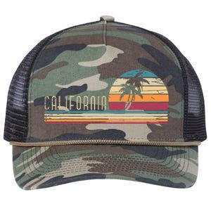 Cali Summer Vacation Ca Palm Trees Usa Retro California Retro Rope Trucker Hat Cap