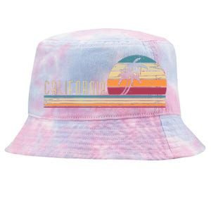 Cali Summer Vacation Ca Palm Trees Usa Retro California Tie-Dyed Bucket Hat