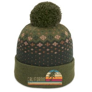 Cali Summer Vacation Ca Palm Trees Usa Retro California The Baniff Cuffed Pom Beanie