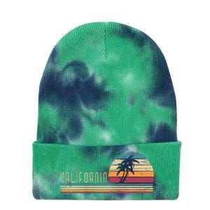 Cali Summer Vacation Ca Palm Trees Usa Retro California Tie Dye 12in Knit Beanie