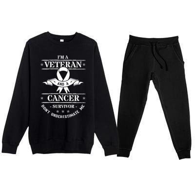 Cancer Survivor Veteran Chemotherapy Warrior Premium Crewneck Sweatsuit Set