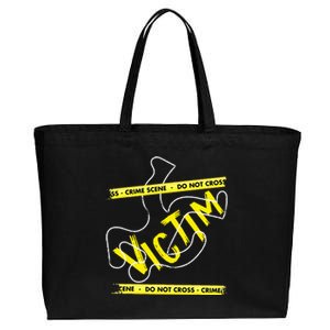 Crime Scene Victim Murder Mystery Dinner Chalk Outline Cotton Canvas Jumbo Tote