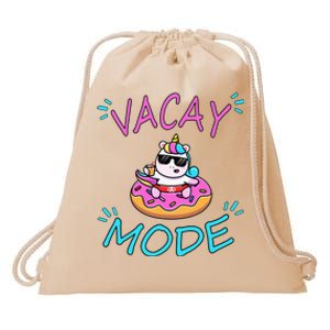 Cute Summer Vacay Mode Beach Mode Unicorn Cruise Drawstring Bag